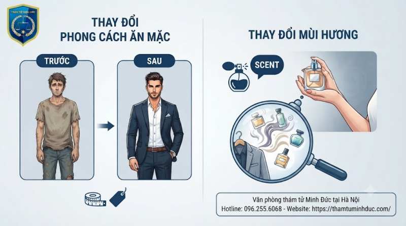 Dịch vụ thám tử điều tra theo dõi ngoại tình uy tín 6 thay đổi phong cách ăn mặc và mùi hương