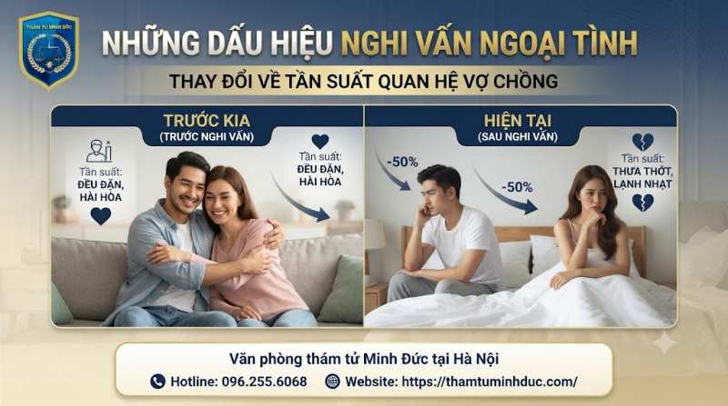 Dịch vụ thám tử điều tra theo dõi ngoại tình uy tín 4 thay đổi tần suất quan hệ vợ chồng