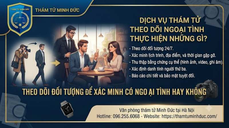 Dịch vụ thám tử điều tra theo dõi ngoại tình uy tín 9 theo dõi đối tượng để xác minh có ngoại tình hay không