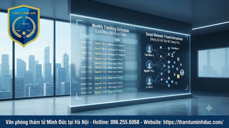 theo dõi lịch trinh và lập danh sách bàn bè 