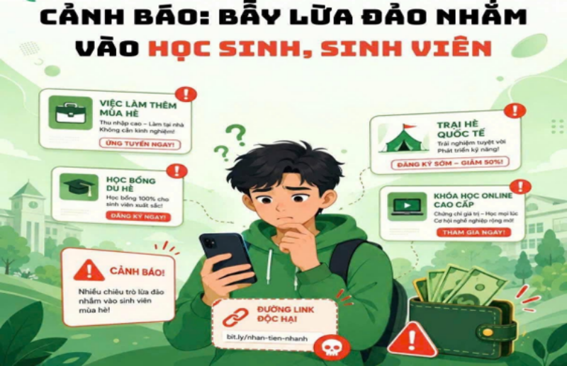 Lưu ý an toàn không gian mạng cho học sinh 1 cạm bẫy lừa đảo trực tuyến nhắm vào học sinh
