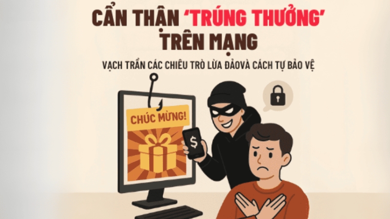 Lưu ý an toàn không gian mạng cho học sinh 2 Bẫy trúng thưởng online