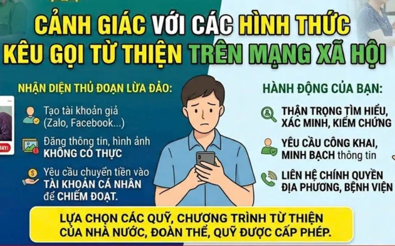 nhận diện chiêu trò kêu gọi từ thiện