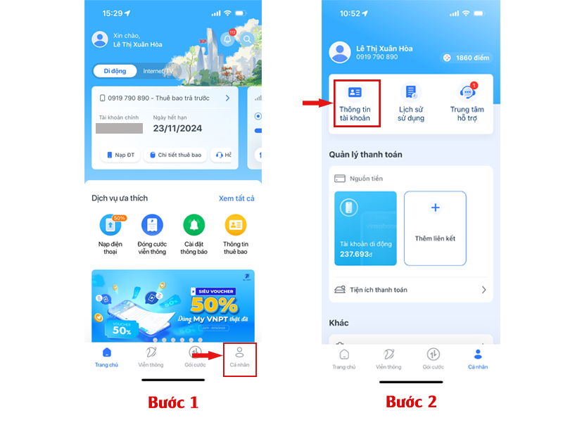 Cách xem lịch sử cuộc gọi 7 tra cuu tren ap vnpt