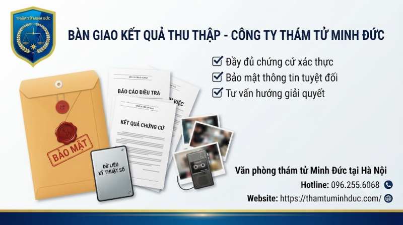 Dịch vụ thám tử Hà Nội 41 bàn gia kết quả thu thập khi hoàn thành