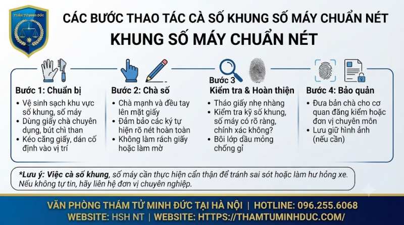 Số khung xe ô tô 7 các bước cà số khung số máy