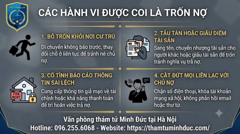 Trốn nợ là gì? 2 các hành vi được coi là trốn nợ