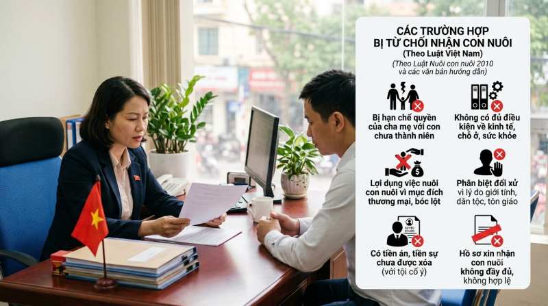 Thủ Tục Nhận Con Nuôi 7 các trường hợp bị từ chối nhận con nuôi