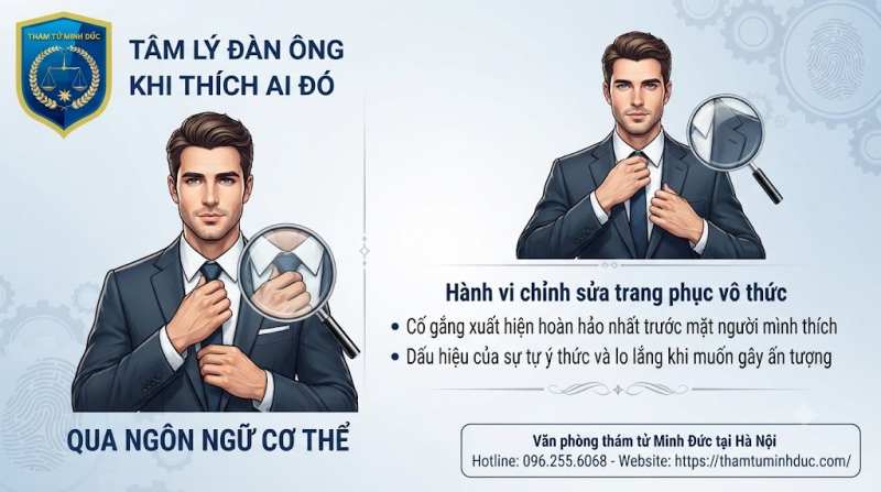 Tâm Lý Đàn Ông Khi Thích Ai Đó Qua Biểu Hiện - Tâm Sinh Lý Và Bề Ngoài 3 hành vi chỉnh sửa trang phục vô thức