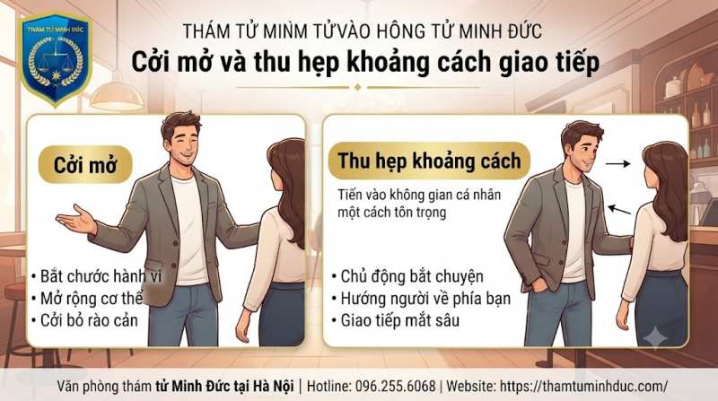 Tâm Lý Đàn Ông Khi Thích Ai Đó Qua Biểu Hiện - Tâm Sinh Lý Và Bề Ngoài 2 cởi mở và thu hẹp khoảng cách giao tiếp