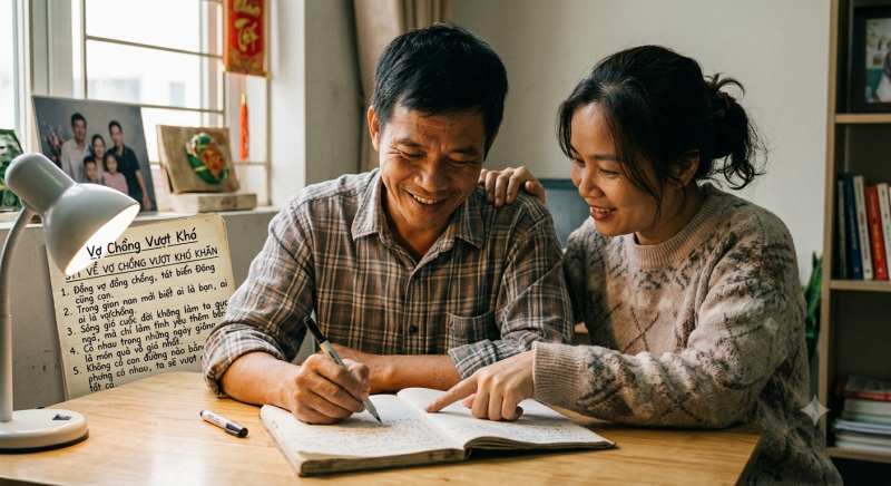 STT hay về gia đình vợ chồng con cái 3 vợ chồng vượt khó khăn