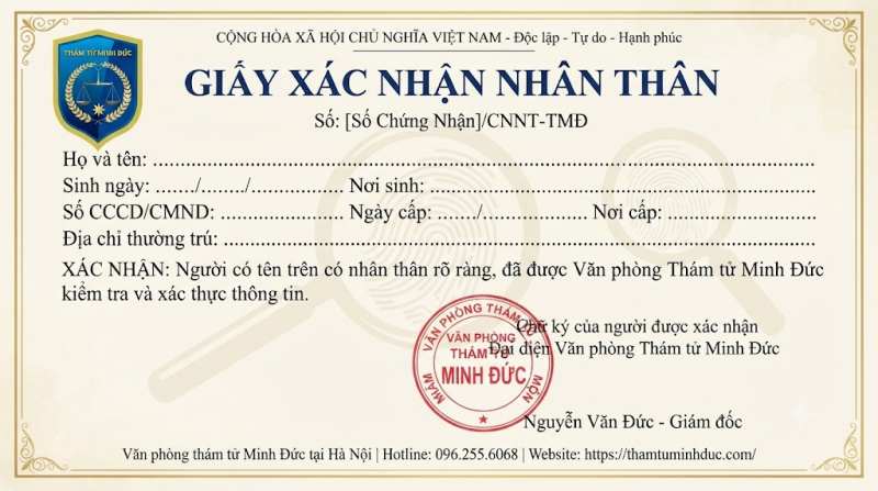 giấy xác nhận nhân thân là gì