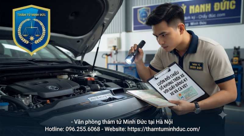 Số khung xe ô tô 10 luôn đối chiếu số khung xe với giấy đăng kí
