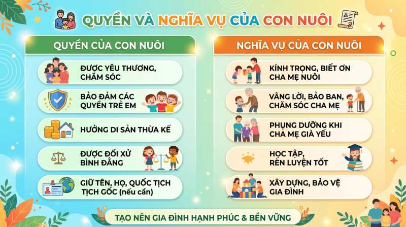 Con nuôi là gì? 6 quyền và nghĩa vụ của con nuôi