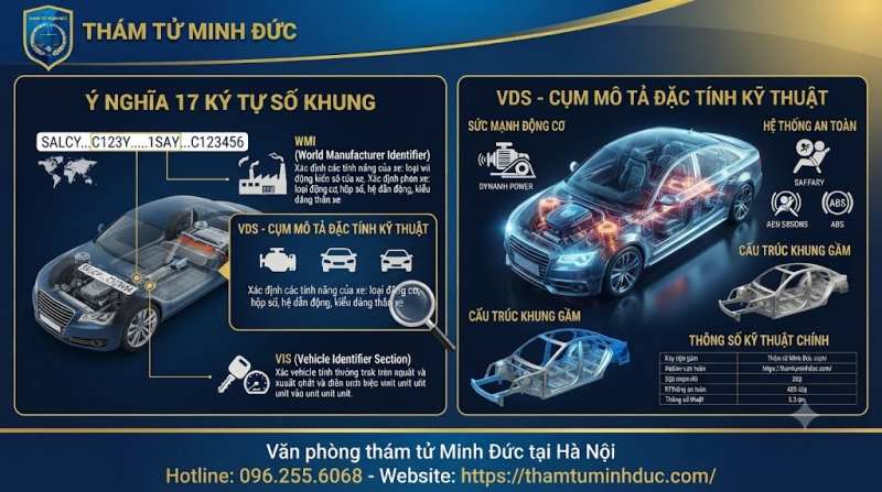 Số khung xe ô tô 4 cụm từ mô tả đặc tính kĩ thuật VDS
