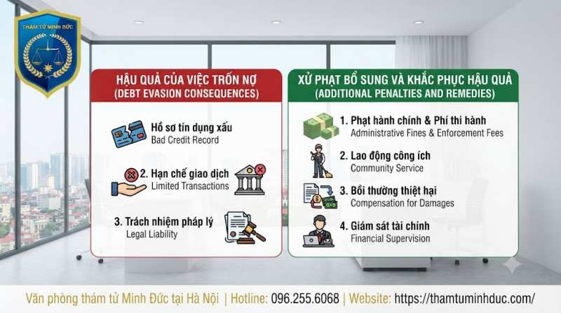 Trốn nợ là gì? 5 hình thức xử phạt bổ sung và khắc phục hậu quả