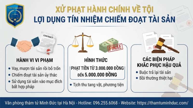 Lợi dụng tín nhiệm chiếm đoạt tài sản 7 xử phạt hành chính