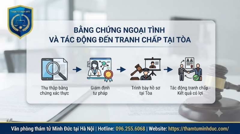bằng chứng ngoại tình và tác dộng dẫn đến tranh chấp tại tòa