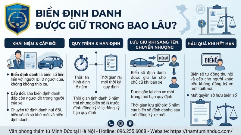 Định danh biển số xe 12 biển định danh được giữ trong bao lâu