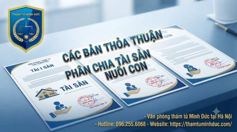 các bản thỏa thuận phân chia tài sản, nuôi con