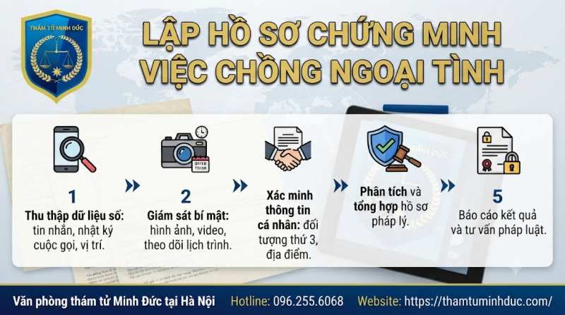 lập hồ sơ chứng minh việc chồng ngoại tình
