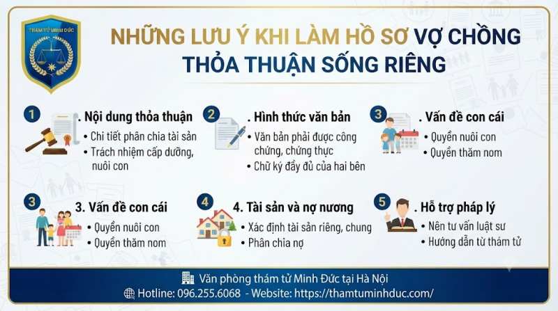 Thủ tục ly thân 5 những lưu ý khi làm hồ sơ vợ chồng thỏa thuận sống riêng