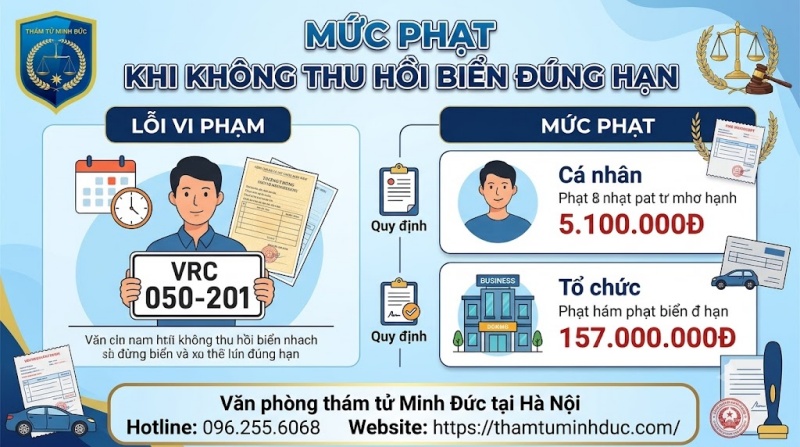 Định danh biển số xe 9 mức phạt khi không thu hồi biển đúng hạn