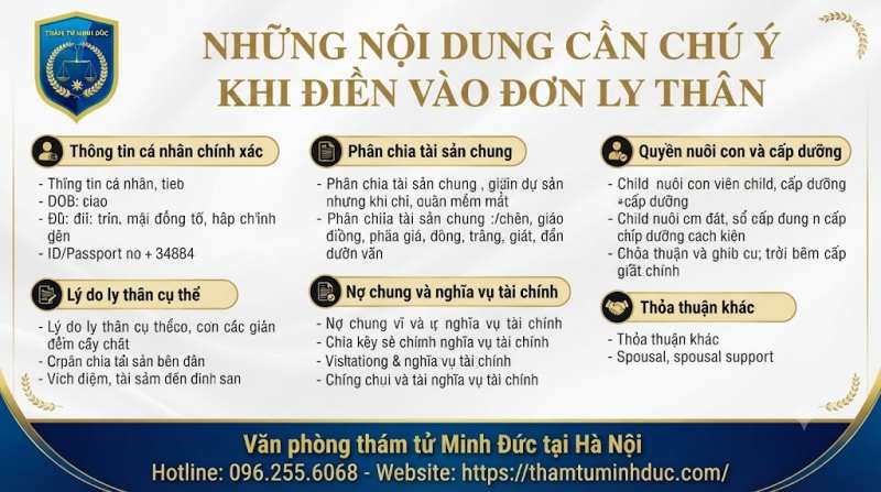 Thủ tục ly thân 2 nộidung cần chú ý điền vào đơn ly thân