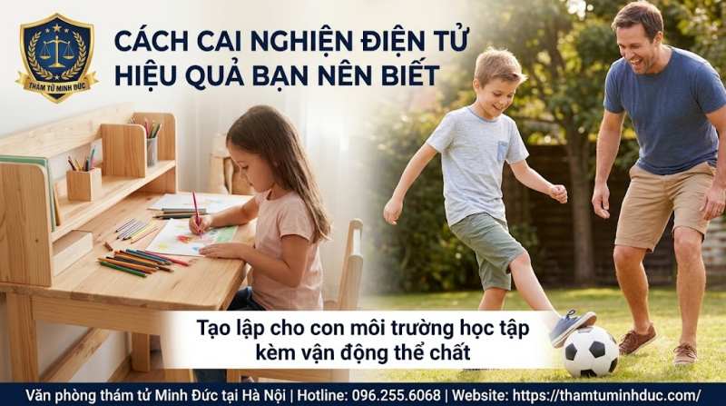 tạo cho con môi trường học tập kèm vận động